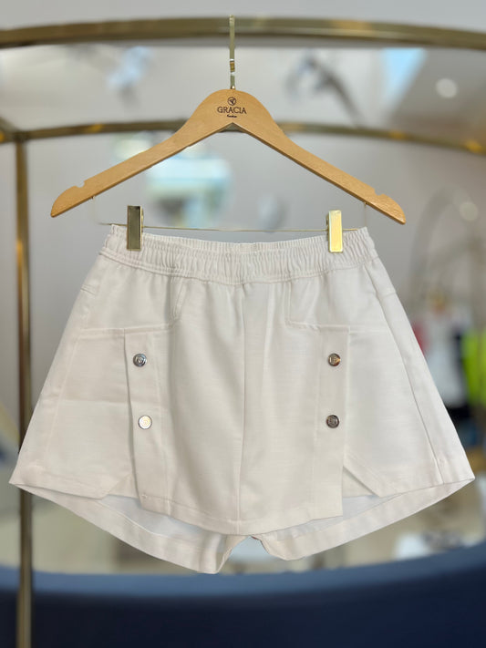 Shorts-saia Sarja Liocel Off White - Two In