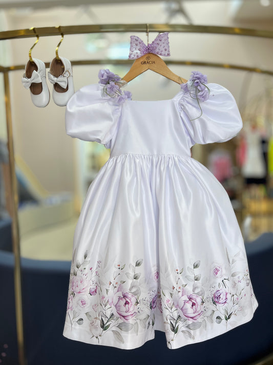 Vestido Manga Princesa Jardim - Mio Bebê