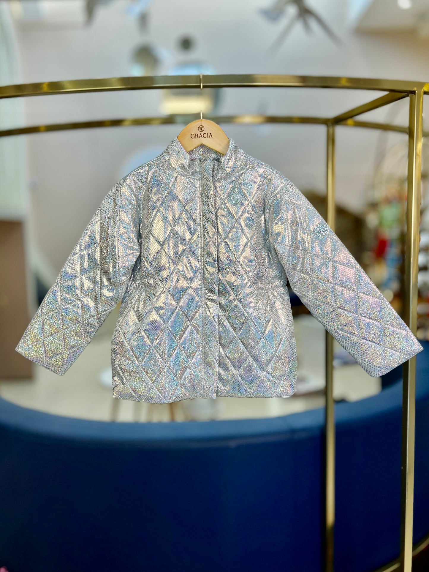 Jaqueta Puffer Metalizada - Animê - Gracia