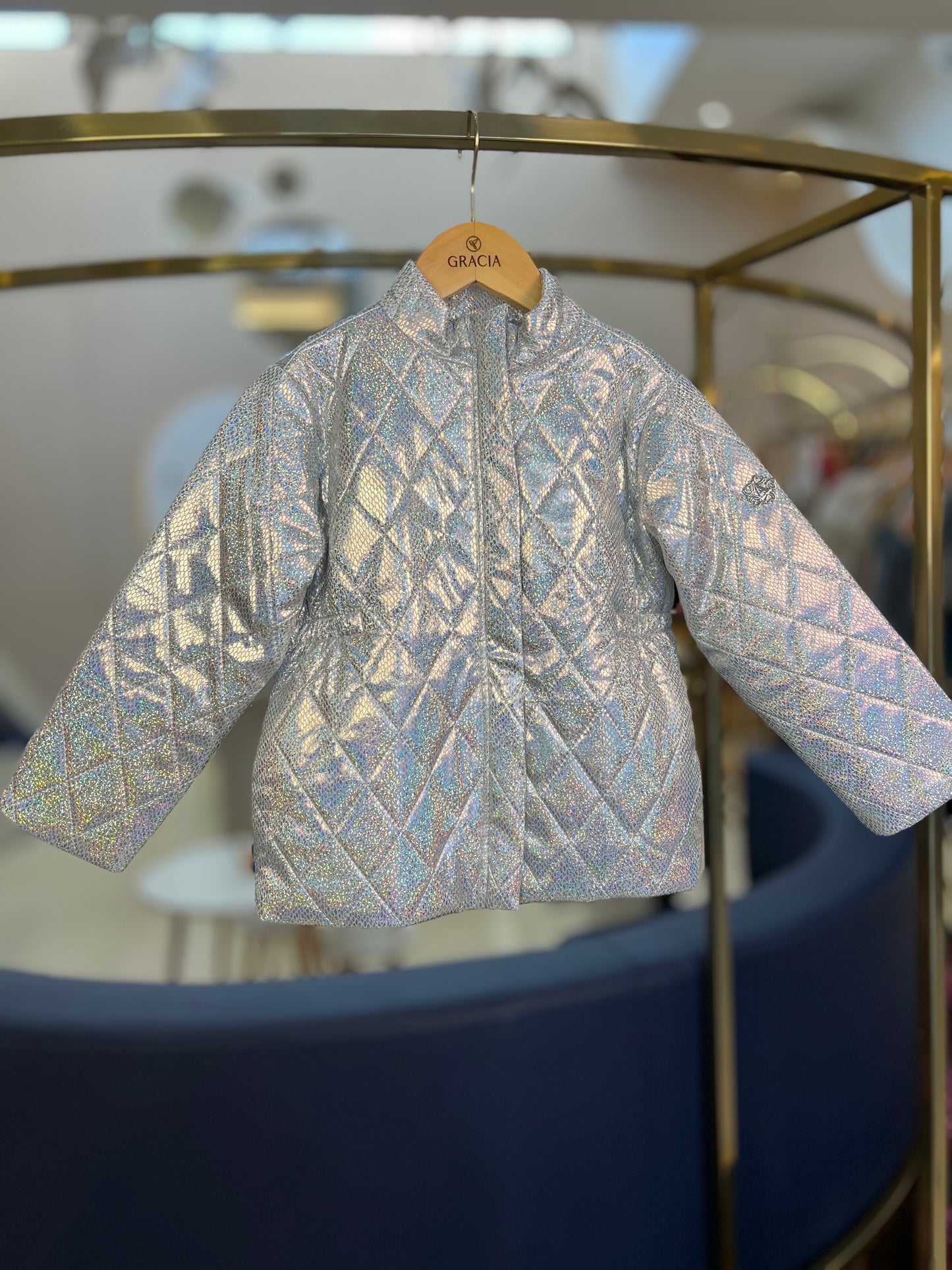 Jaqueta Puffer Metalizada - Animê - Gracia