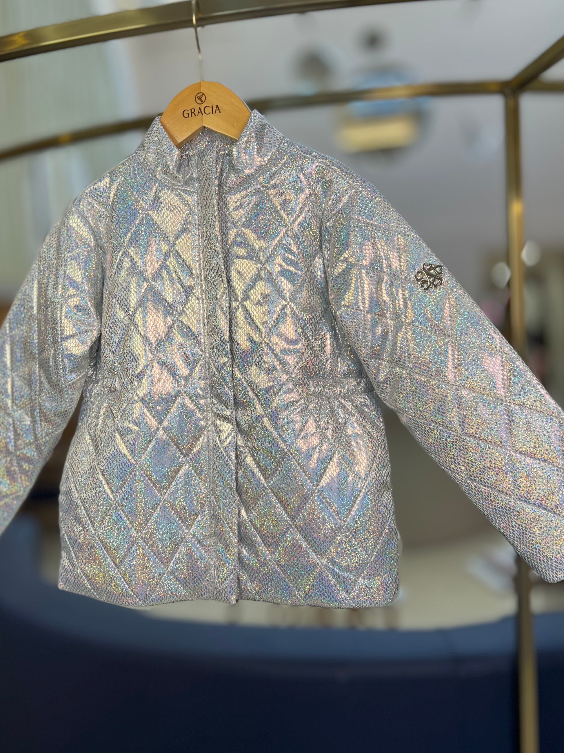 Jaqueta Puffer Metalizada - Animê - Gracia