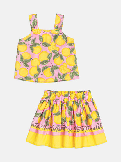 Conjunto Infantil Blusa e Saia Estampa Fruit Bear - Momi