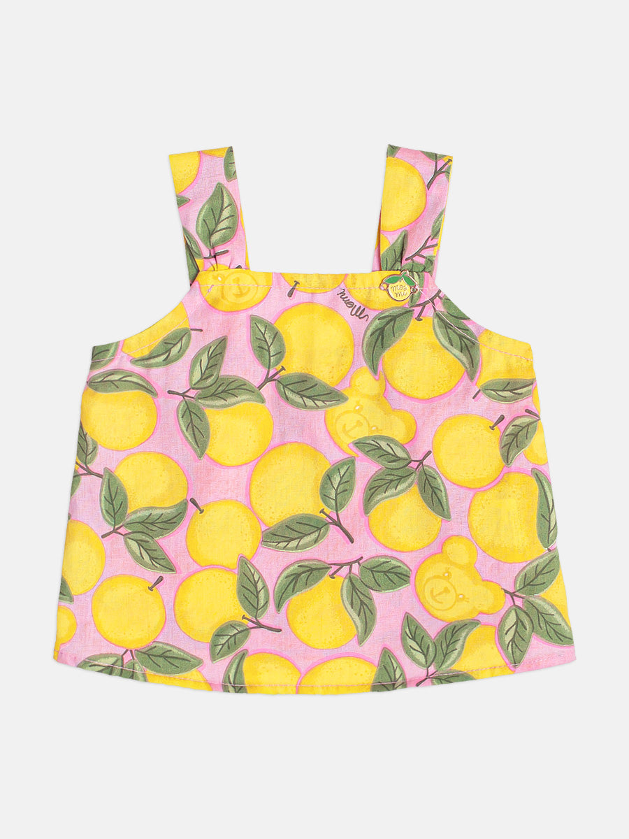Conjunto Infantil Blusa e Saia Estampa Fruit Bear - Momi