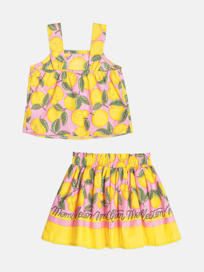 Conjunto Infantil Blusa e Saia Estampa Fruit Bear - Momi
