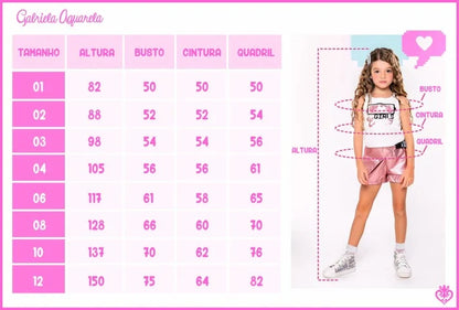 Conjunto Infantil Jeans Blusa Detalhes Em Renda e Shorts Cargo - Gabriela Aquarela