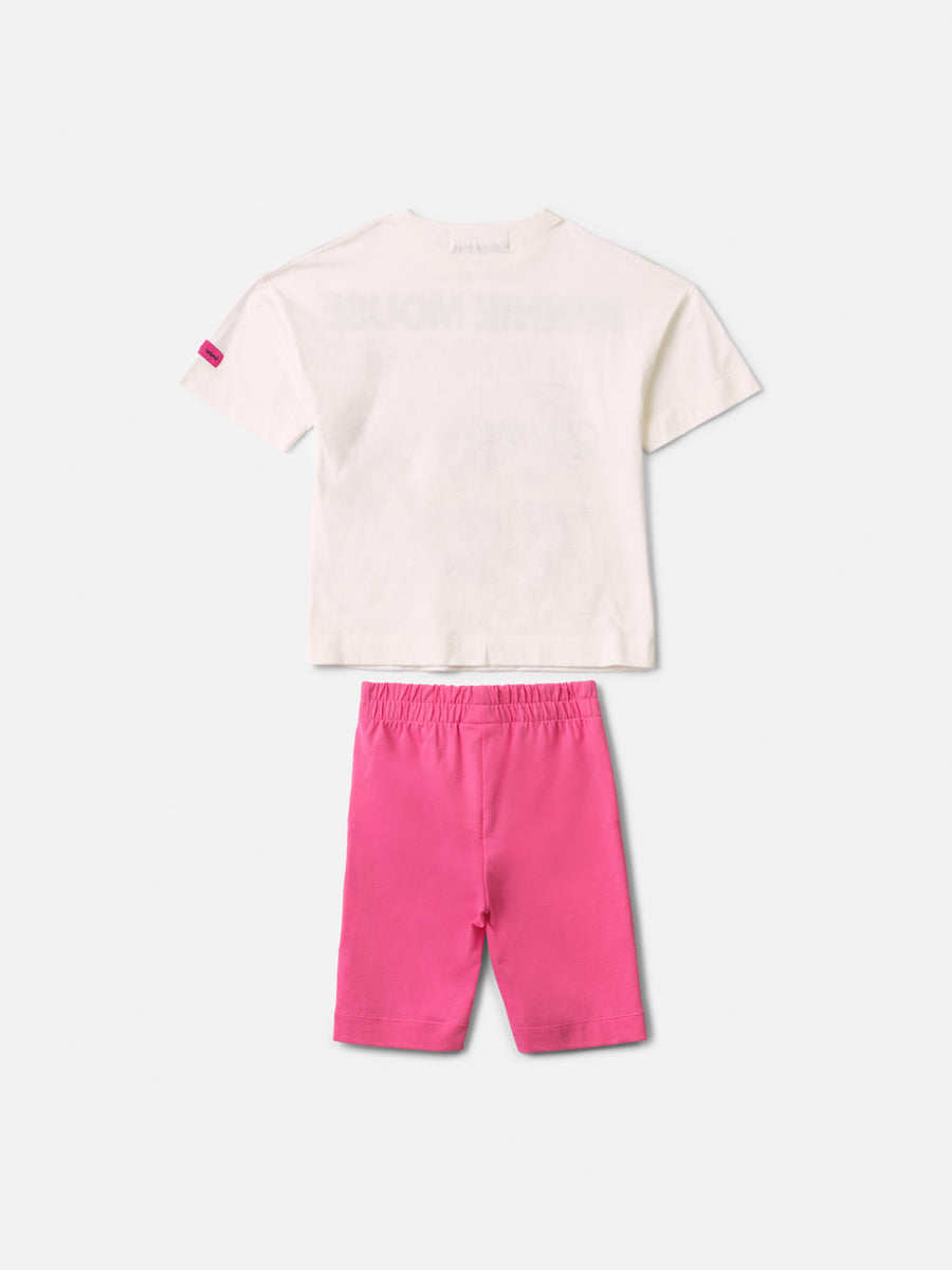 Conjunto Infantil Blusa Minnie Fashion e Legging Rosa - Animê