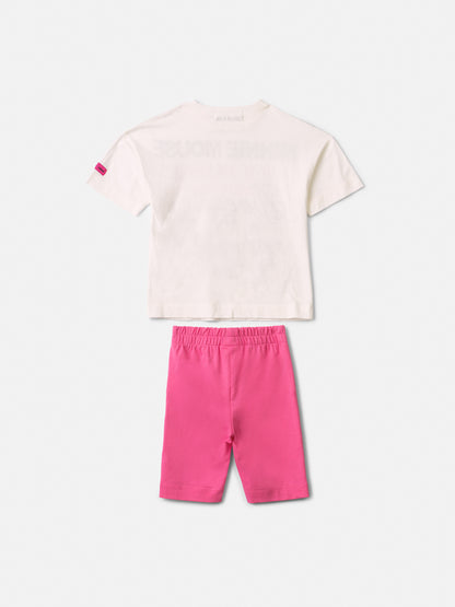 Conjunto Infantil Blusa Minnie Fashion e Legging Rosa - Animê
