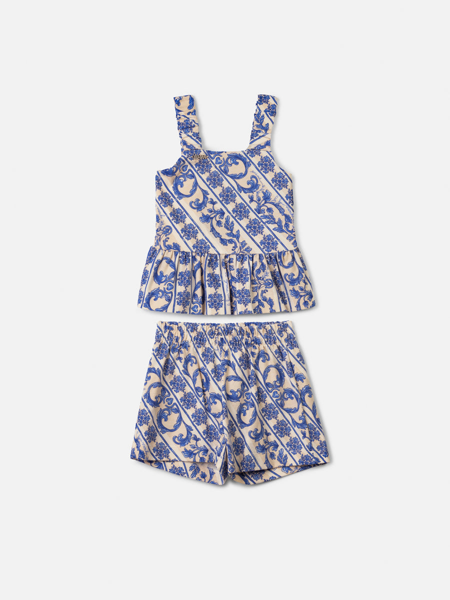 Conjunto Infantil Blusa Estampada DG Flores e Shorts DG Flores - Animê