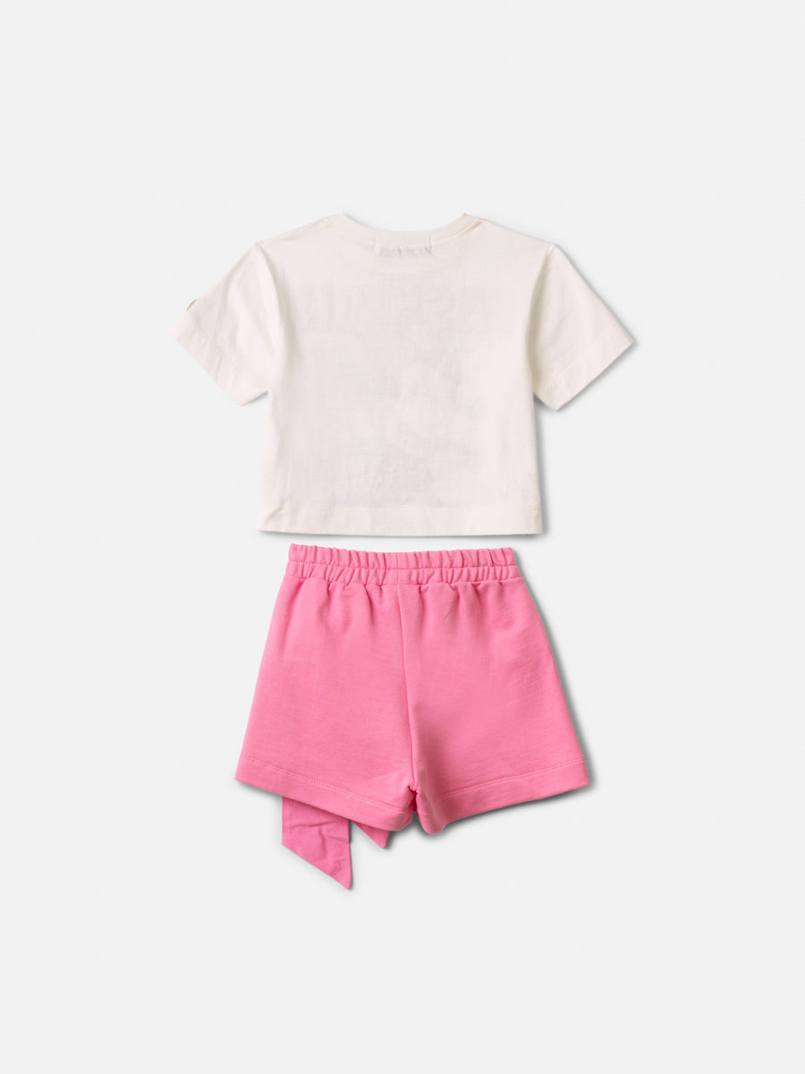 Conjunto Infantil Blusa Minnie e Shorts Laço Rosa Pop - Animê