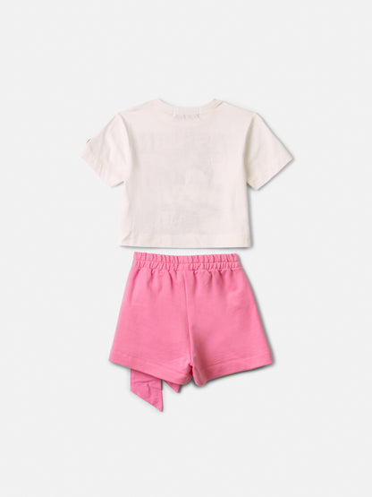 Conjunto Infantil Blusa Minnie e Shorts Laço Rosa Pop - Animê