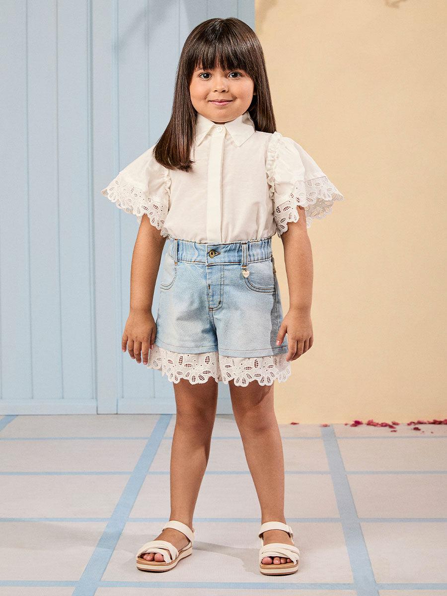 Shorts Jeans com Renda - Animê - Gracia