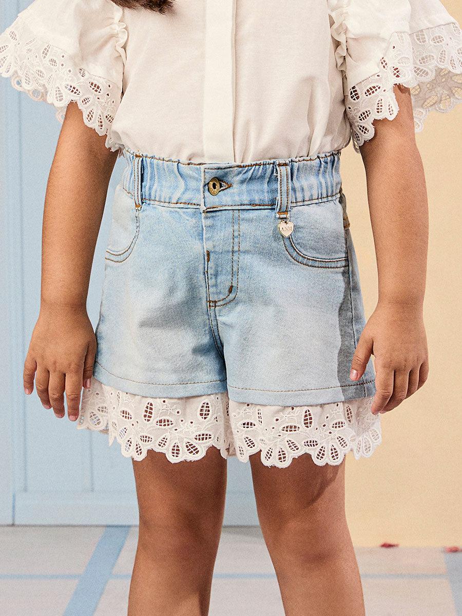 Shorts Jeans com Renda - Animê - Gracia