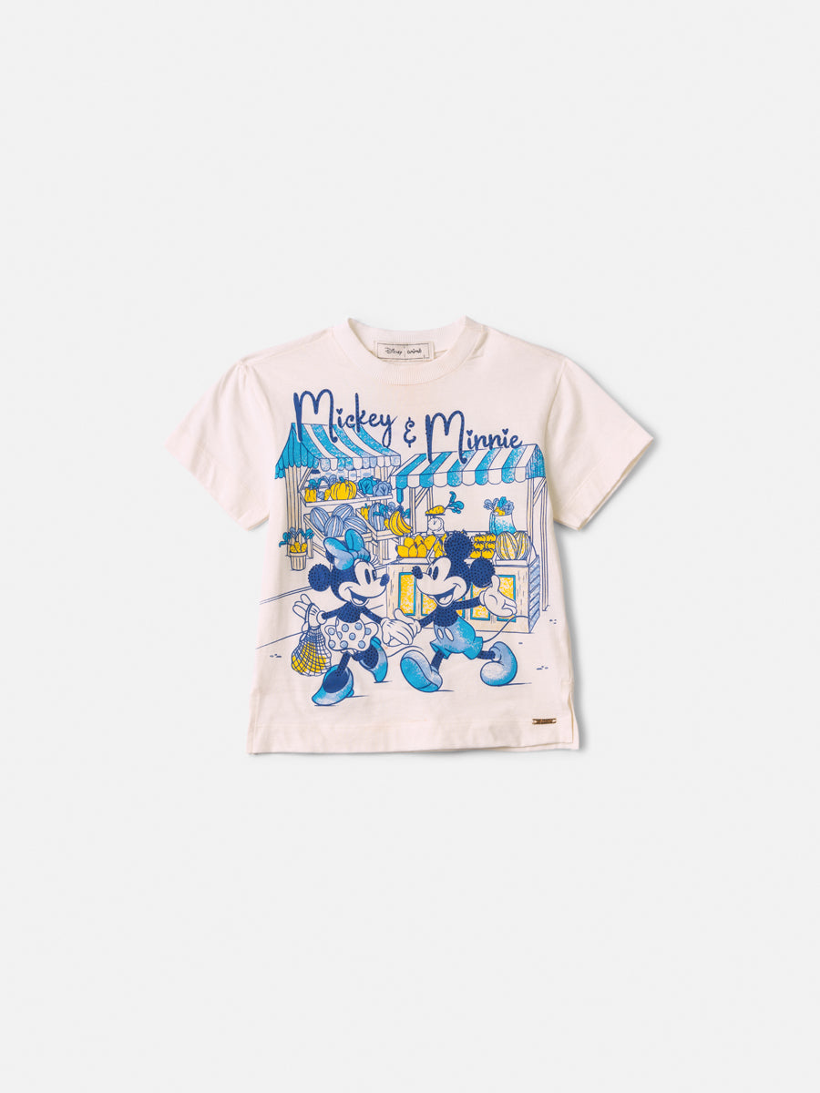 Conjunto Infantil Blusa Mickey e Minnie e  Shorts Jeans Two - Animê