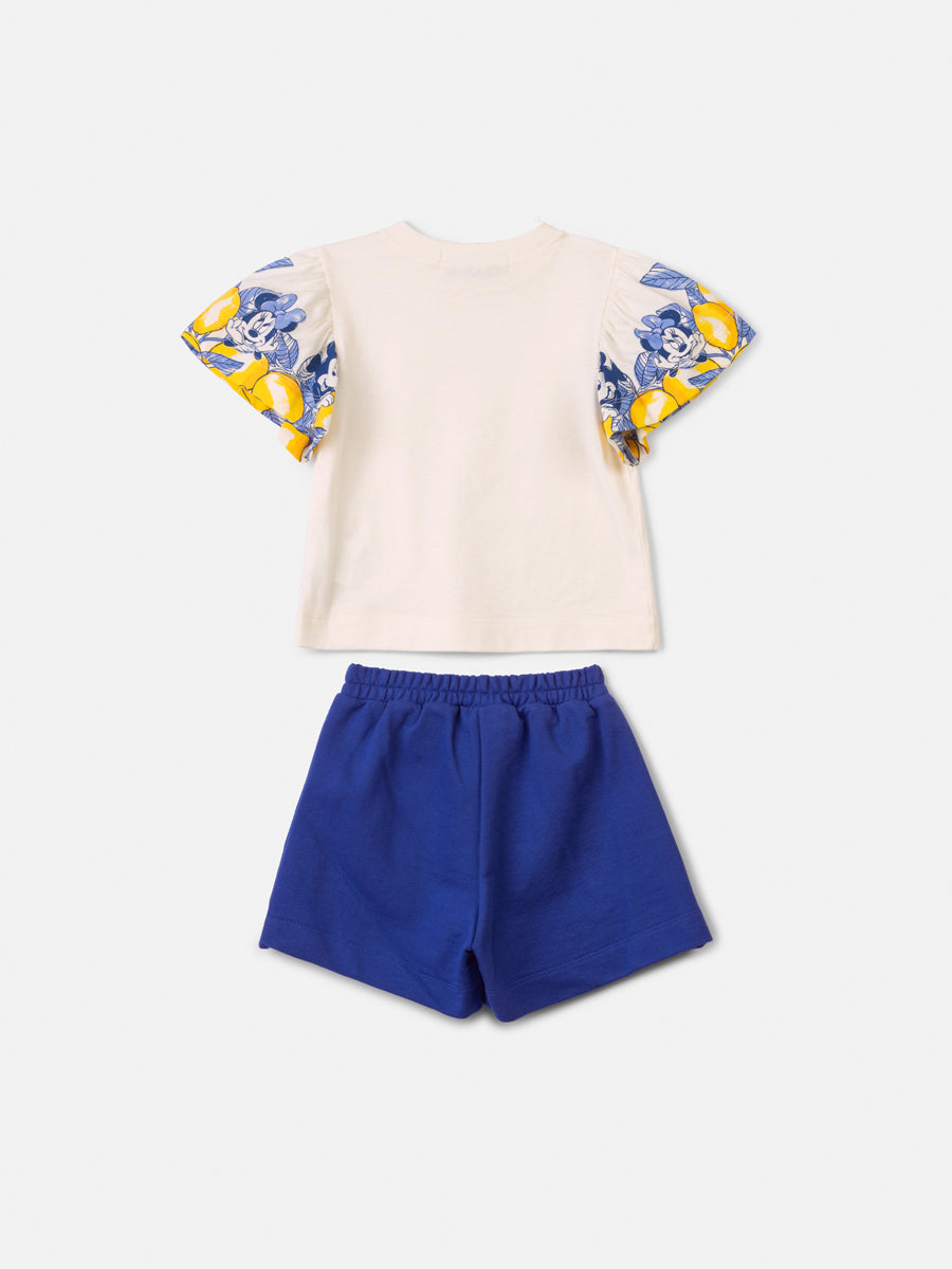 Conjunto Infantil Blusa Mangas Limões e Shorts Azul - Animê