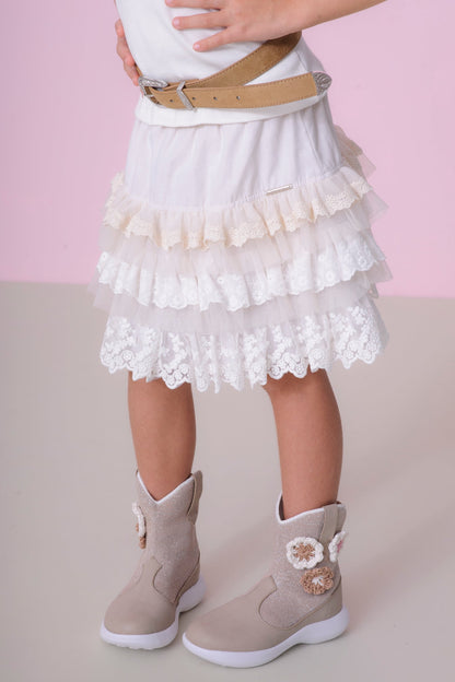 Saia-shorts Infantil Conceito Mix de Babados - Pituchinhus