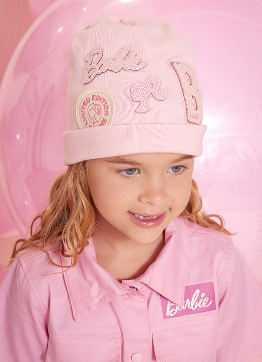 Touca Infantil Tricot Multipatches Barbie Sugar Rose - Pituchinhus PRÉ-VENDA