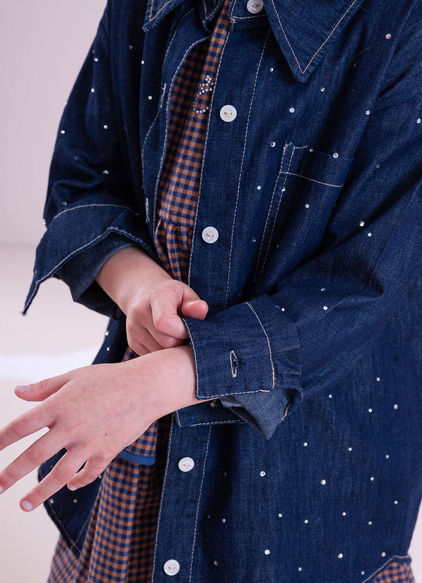 Camisa Infantil Jeans Cristais  - Pituchinhus