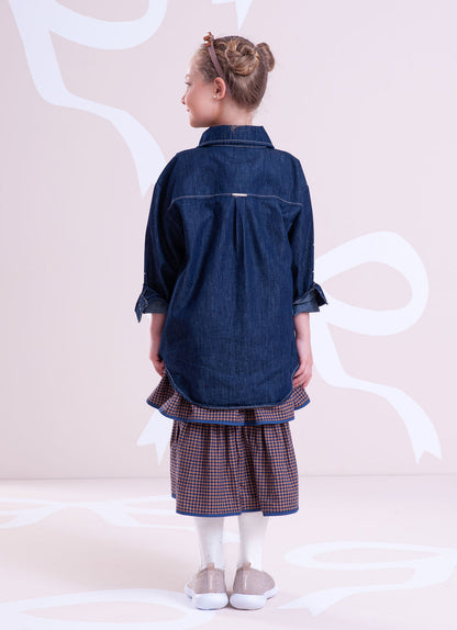 Conjunto Infantil Camisa e Calça Jeans & Cristais - Pituchinhus