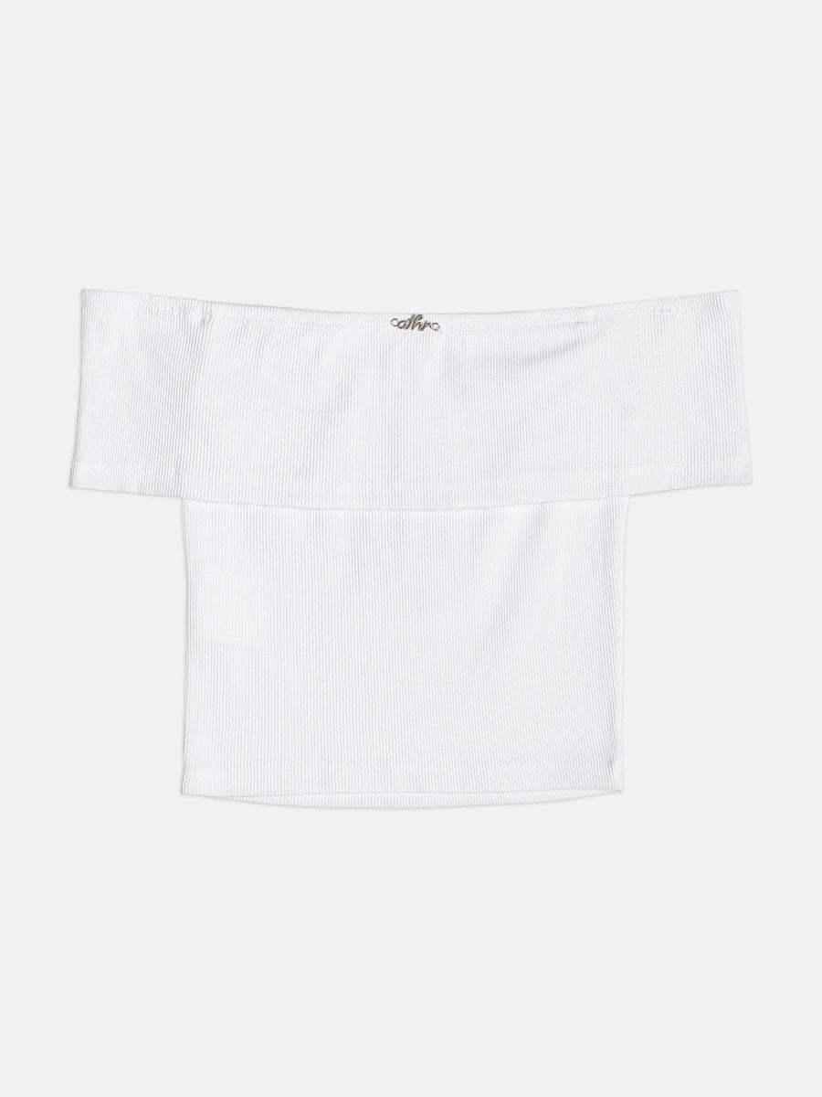 Blusa Teen Ombro a Ombro Off White - Authoria