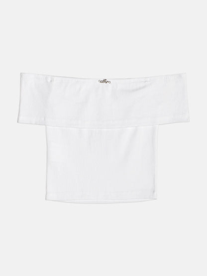 Blusa Teen Ombro a Ombro Off White - Authoria