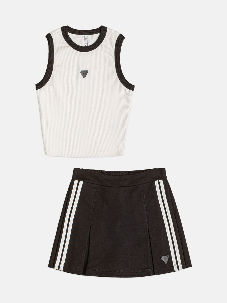 Conjunto Teen Regata e Short - Saia Preto - Authoria