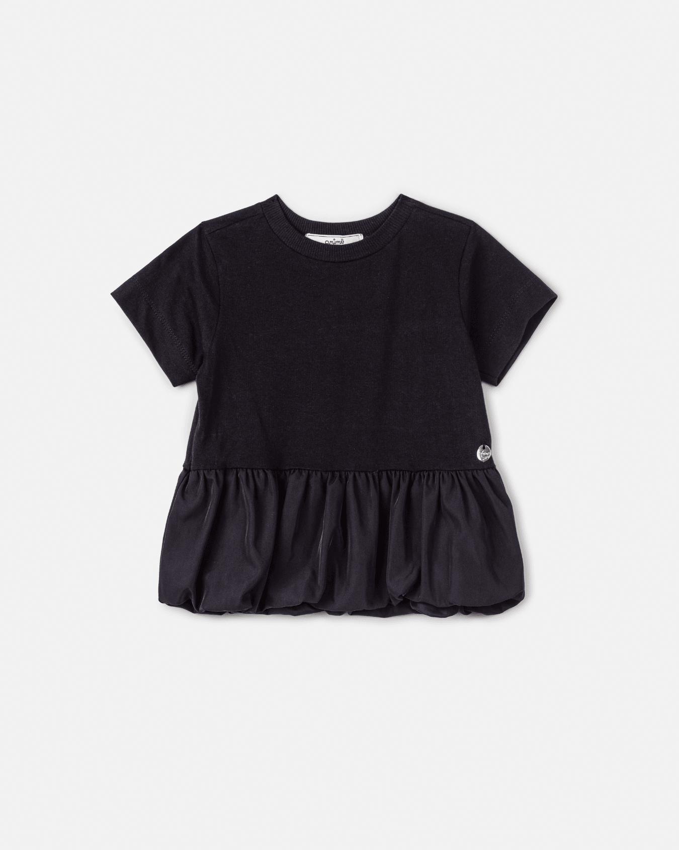 Conjunto Blusa Peplum - Animê & Shorts Jeans com Laço de Veludo - Animê - Gracia