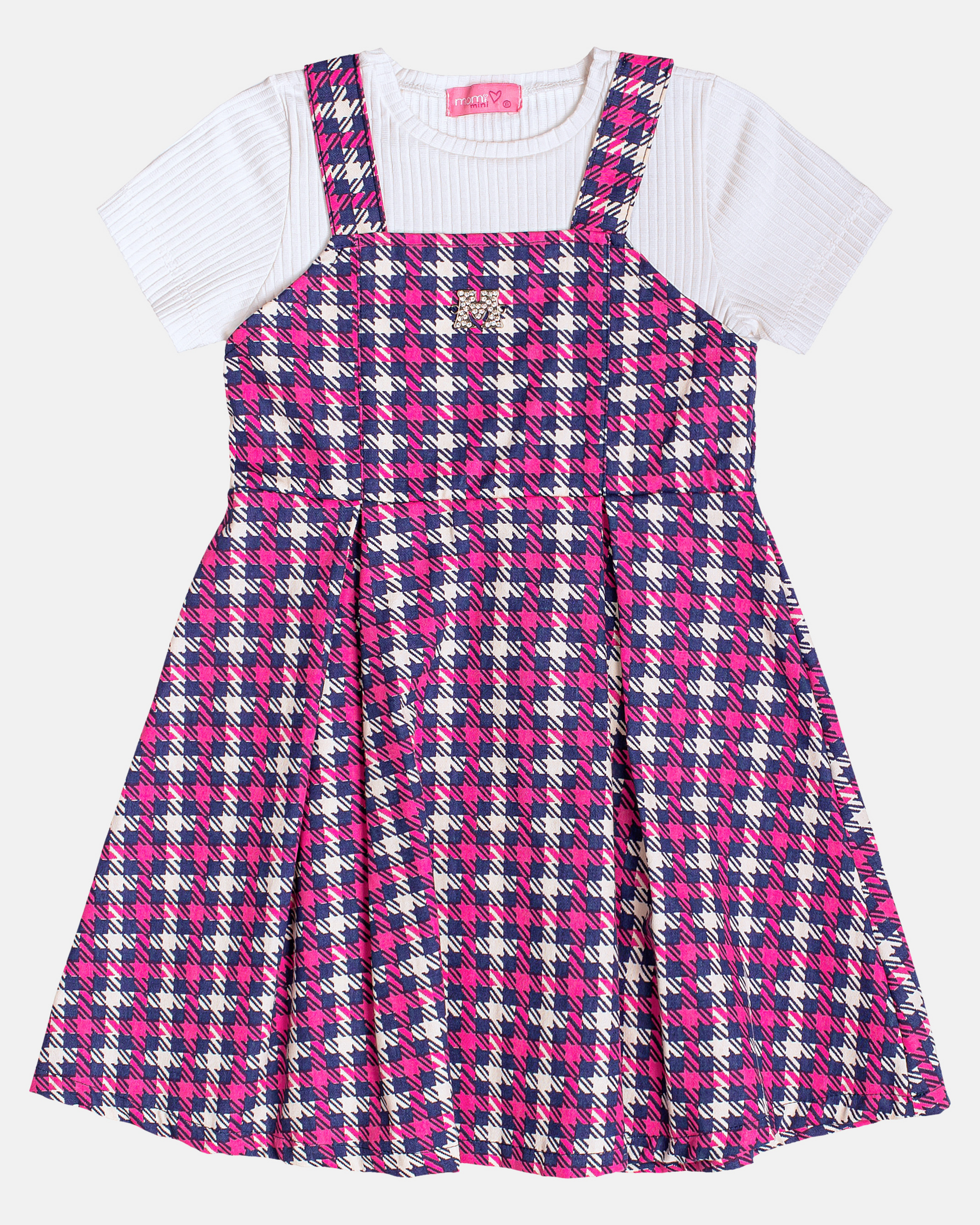 Vestido Pied Poule Pink - Momi - Gracia