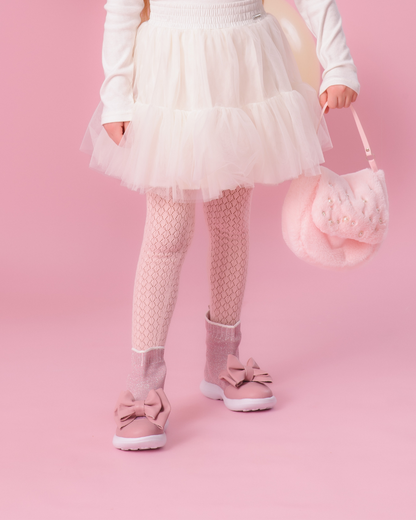 Conjunto Infantil Blusa Coração e Saia-shorts de Tule - Pituchinhus