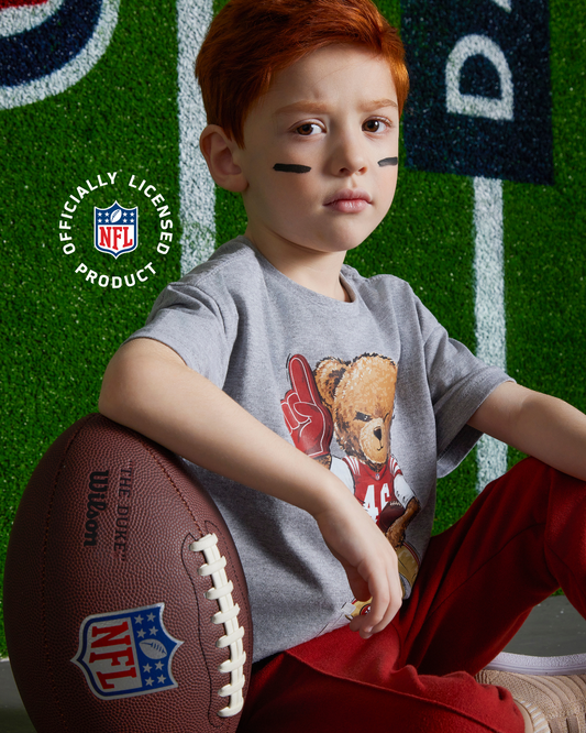 Camiseta Infantil Teddy Futebol NFL Cinza - Dame