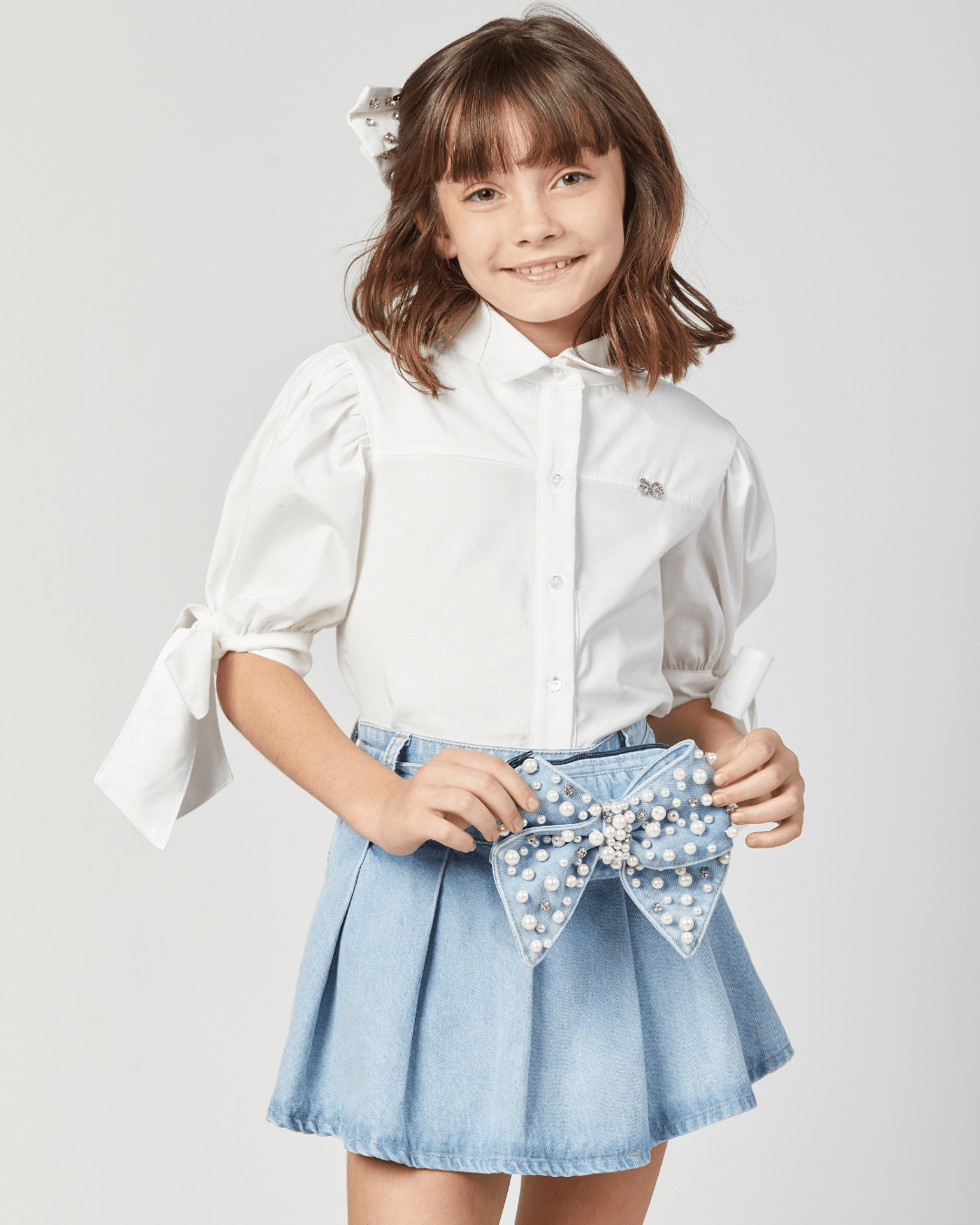 Camisa Laços nas Mangas Bufantes - Luluzinha - Gracia