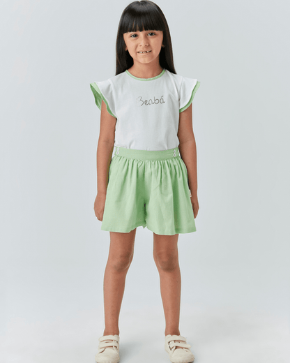 Conjunto Blusa de Algodão e Shorts Voil Acqua - Beabá - Gracia