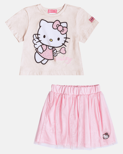 Conjunto Blusa & Saia Rosa Hello Kitty - Momi - Gracia