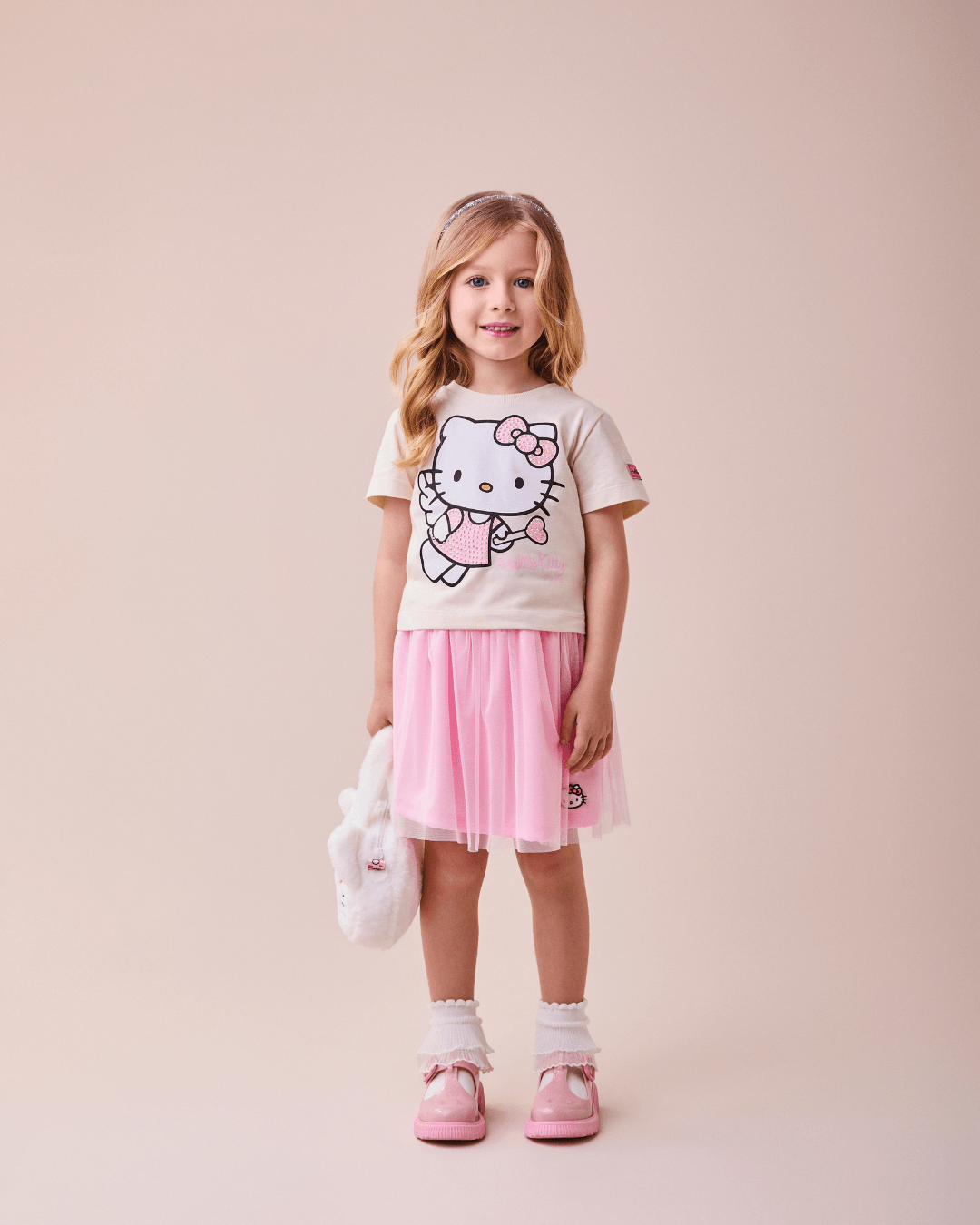 Conjunto Blusa & Saia Rosa Hello Kitty - Momi - Gracia