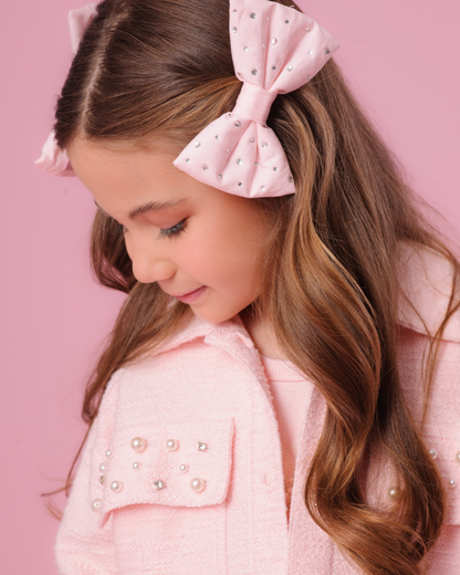 Presilha Infantil Puffer Cristais Rosa Fada - Pituchinhus