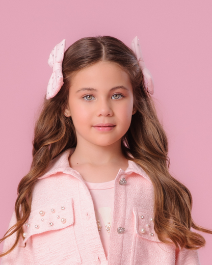 Presilha Infantil Puffer Cristais Rosa Fada - Pituchinhus