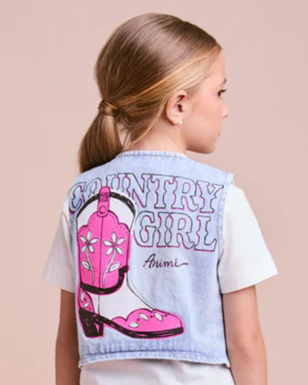 Colete Jeans Infantil Bota - Animê