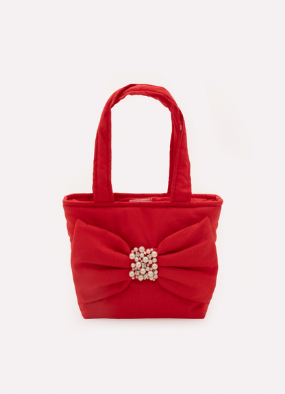 Bolsa Puffer Maxi Laço Bordado Red Pituchinhus