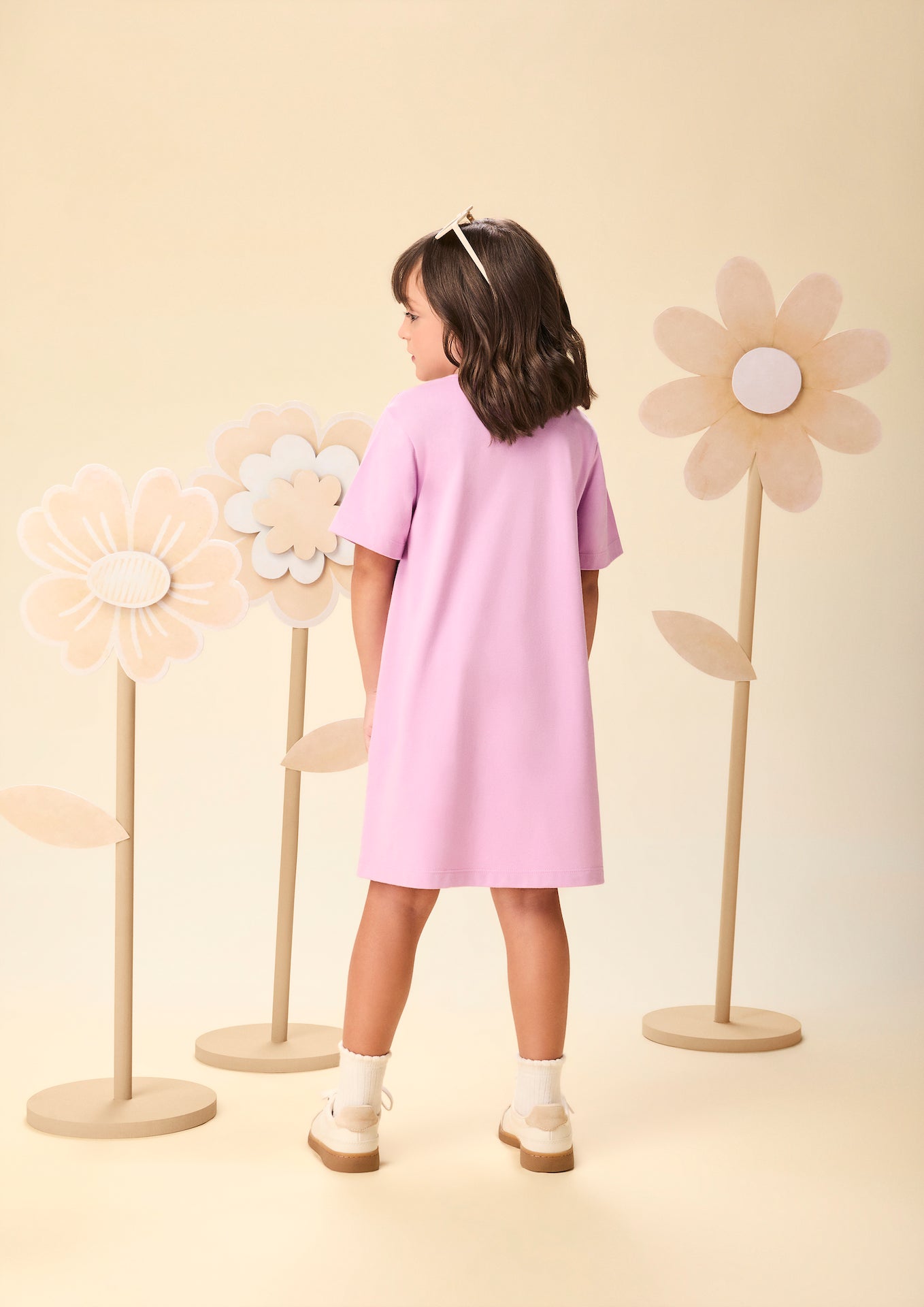 Vestido Infantil Estampa Tricot e Lenço - Momi