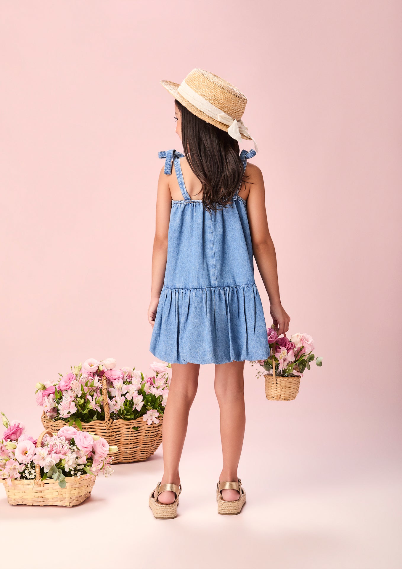 Salopete Infantil Jeans Saia Balonê - Momi