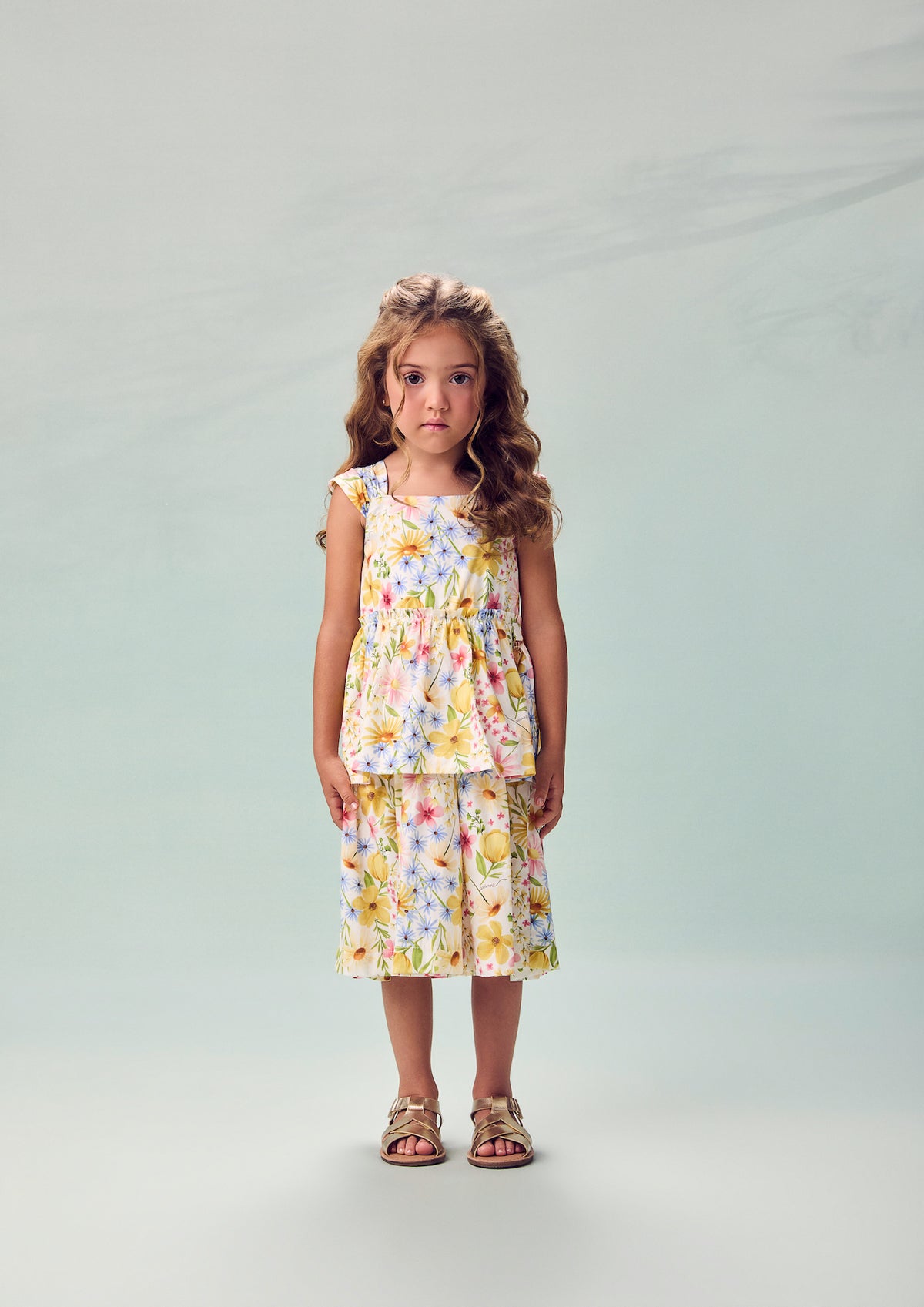 Vestido Infantil Tricoline Estampa Floral - Animê