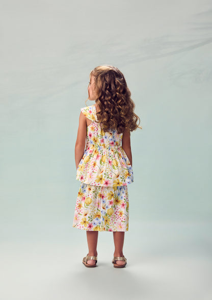 Vestido Infantil Tricoline Estampa Floral - Animê