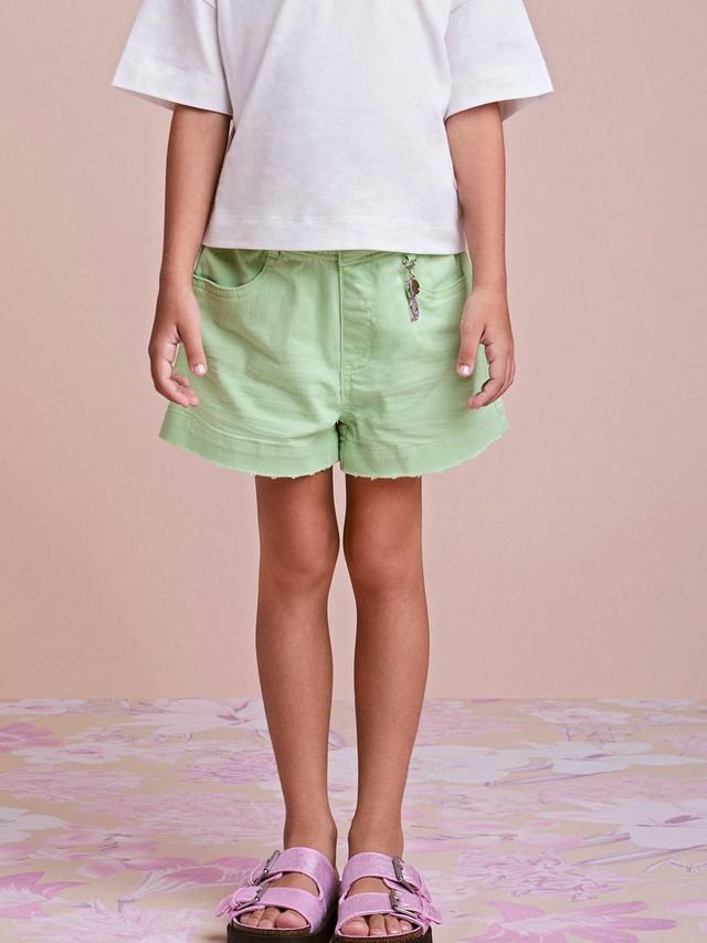 Shorts Infantil Sarja Pistache - Animê