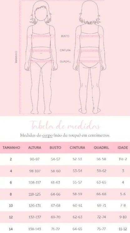 Conjunto Infantil Blusa Ursinha Love e Saia-shorts  Sarja Babadinho Oncinha - Pituchinhus PRÉ-VENDA