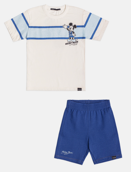 Conjunto Infantil T - Shirt Mickey Mouse  e Bermuda - Youccie