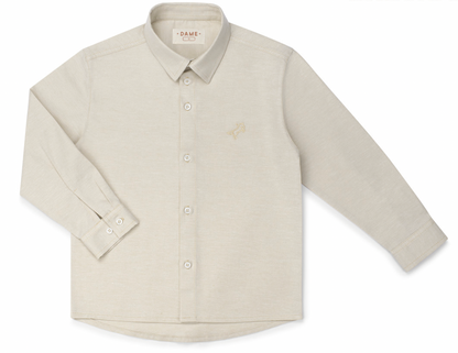 Camisa Infantil Social Oxford Bege - Dame
