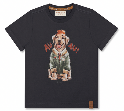 Camiseta Infantil Cachorro Golden Grafite - Dame