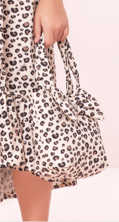 Bolsa Puffer Infantil Estampa de Onçinha com Laço - Pituchinhus