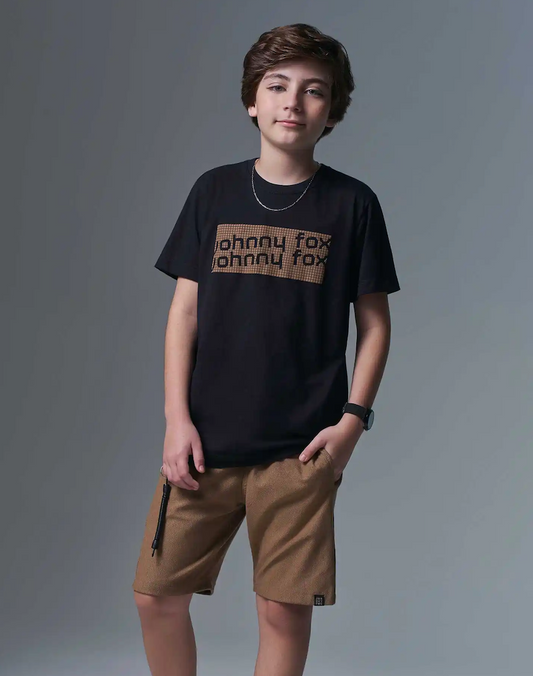 Camiseta Infantil Johnny Fox e Bermuda - Little Johnny