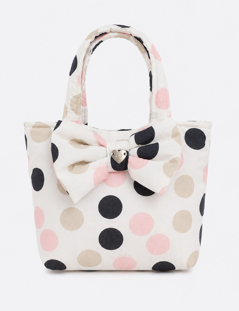Bolsa Infantil Off-White Poá com Laço - Pituchinhus