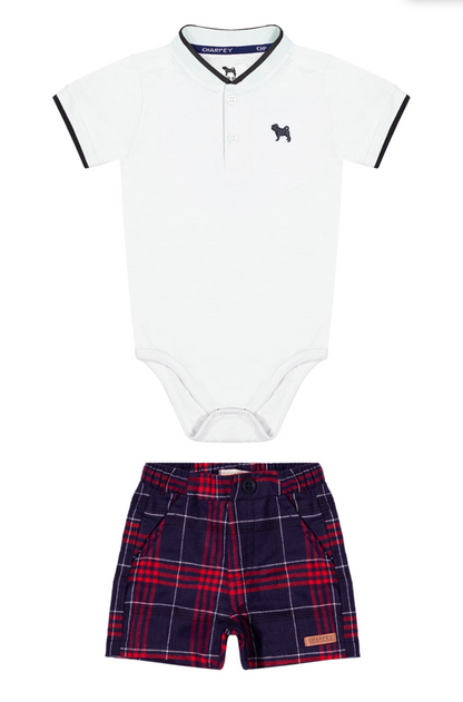 Conjunto Bebê Body Camisa de Algodão e Bermuda Taos - Charpey PRÉ-VENDA